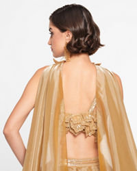 Twamev Women Golden Gleam Trio Set Skirt Top