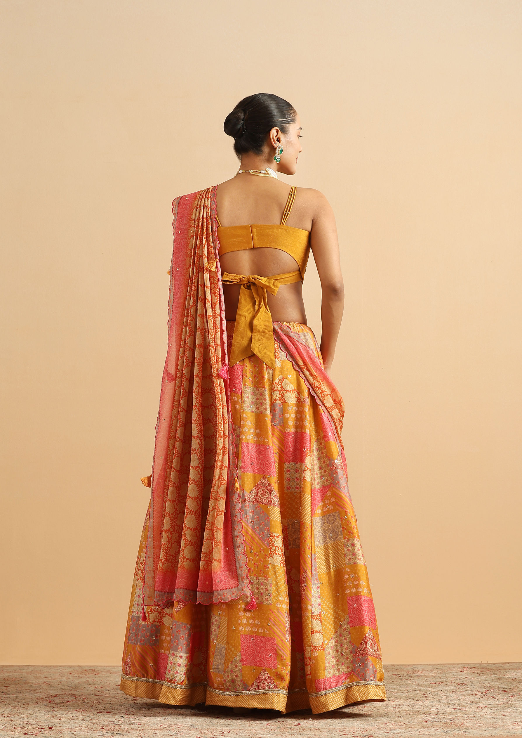 Twamev Women Mustard Golden Glow Skirt Top Set