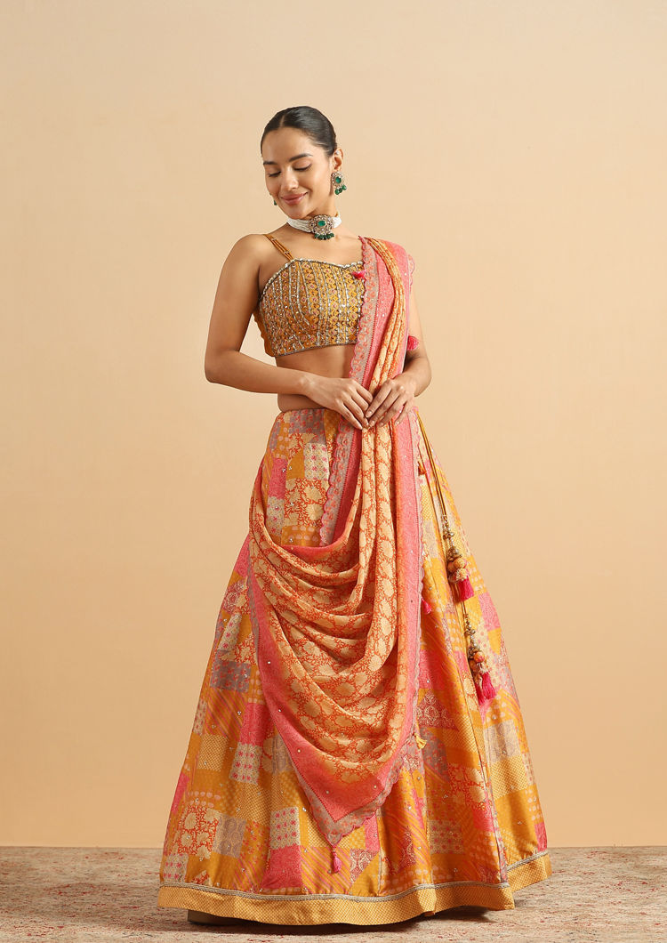 Twamev Women Mustard Golden Glow Skirt Top Set