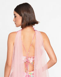 Twamev Women Ethereal Pink Chinon Skirt Top Ensemble