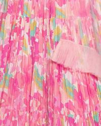 Twamev Women Ethereal Pink Chinon Skirt Top Ensemble