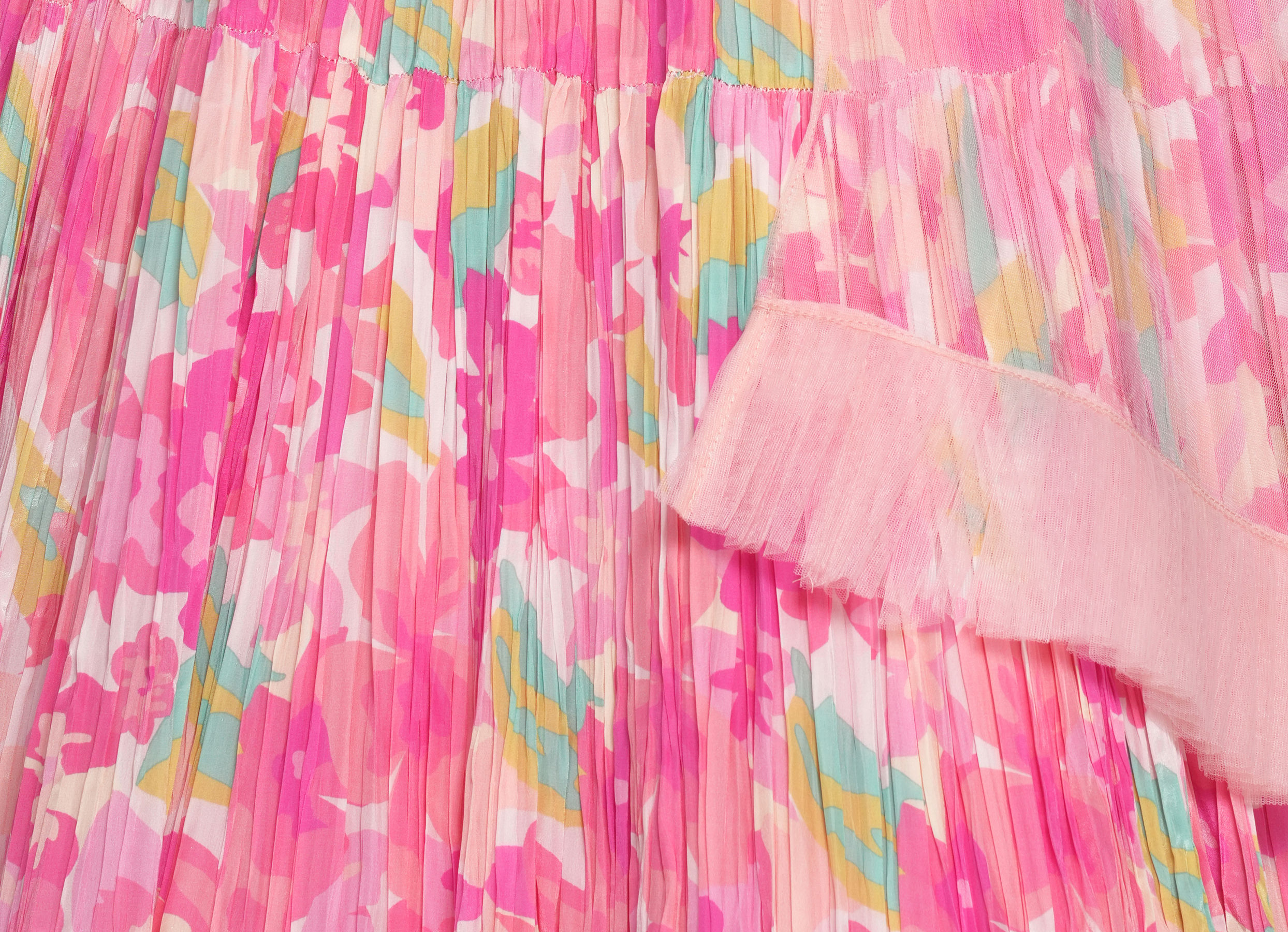 Twamev Women Ethereal Pink Chinon Skirt Top Ensemble