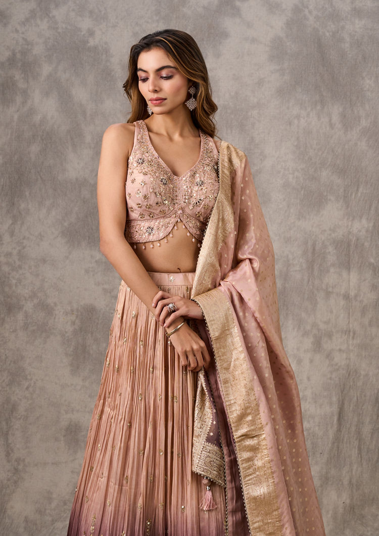 Twamev Women Dusty Pink Elegance Lehenga
