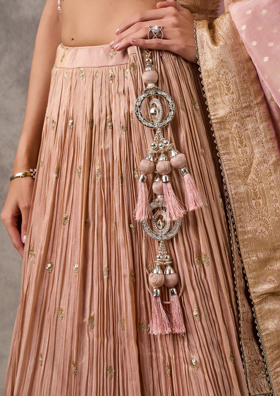 Twamev Women Dusty Pink Elegance Lehenga