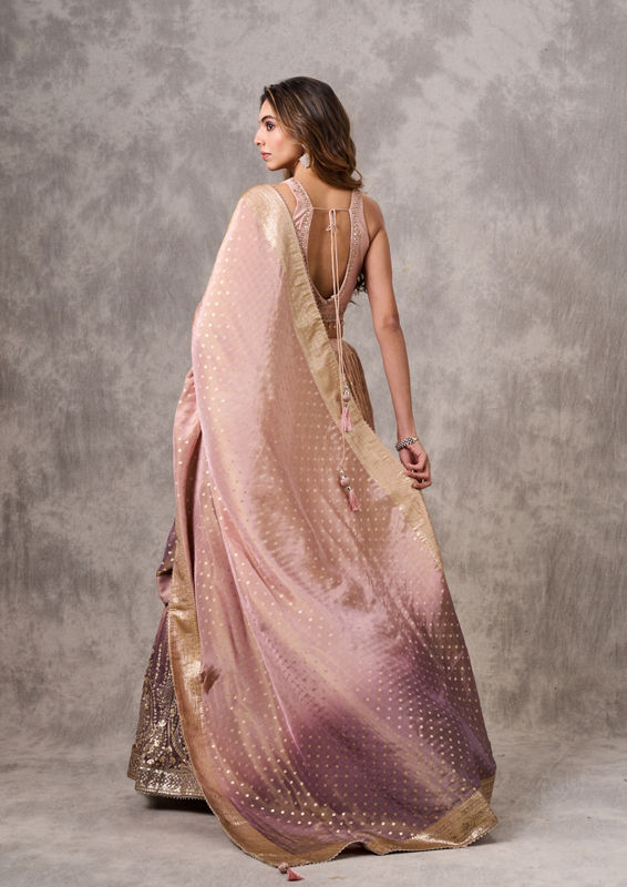 Twamev Women Dusty Pink Elegance Lehenga