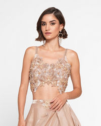Twamev Women Regal Fawn Crepe Skirt Top Combo