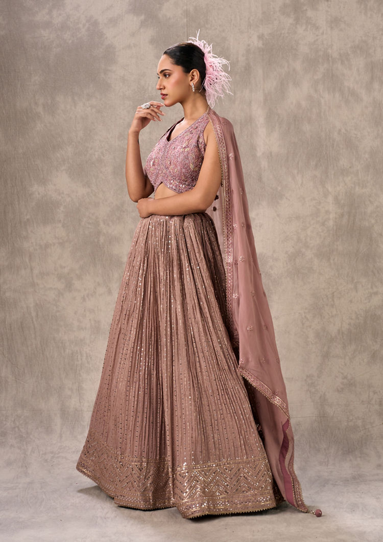 Twamev Women Regal Purple Crepe Lehenga