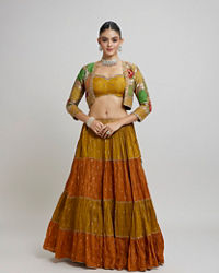 Twamev Women Emerald elegance Lehenga