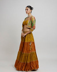 Twamev Women Emerald elegance Lehenga