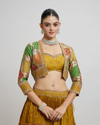 Twamev Women Emerald elegance Lehenga