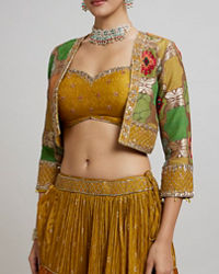 Twamev Women Emerald elegance Lehenga