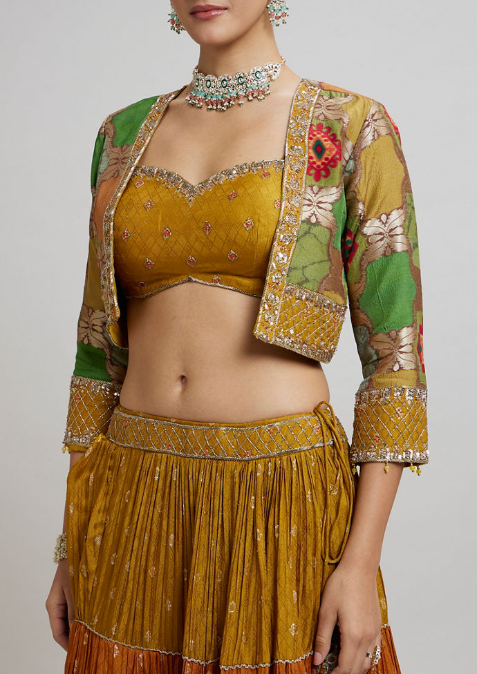 Twamev Women Emerald elegance Lehenga