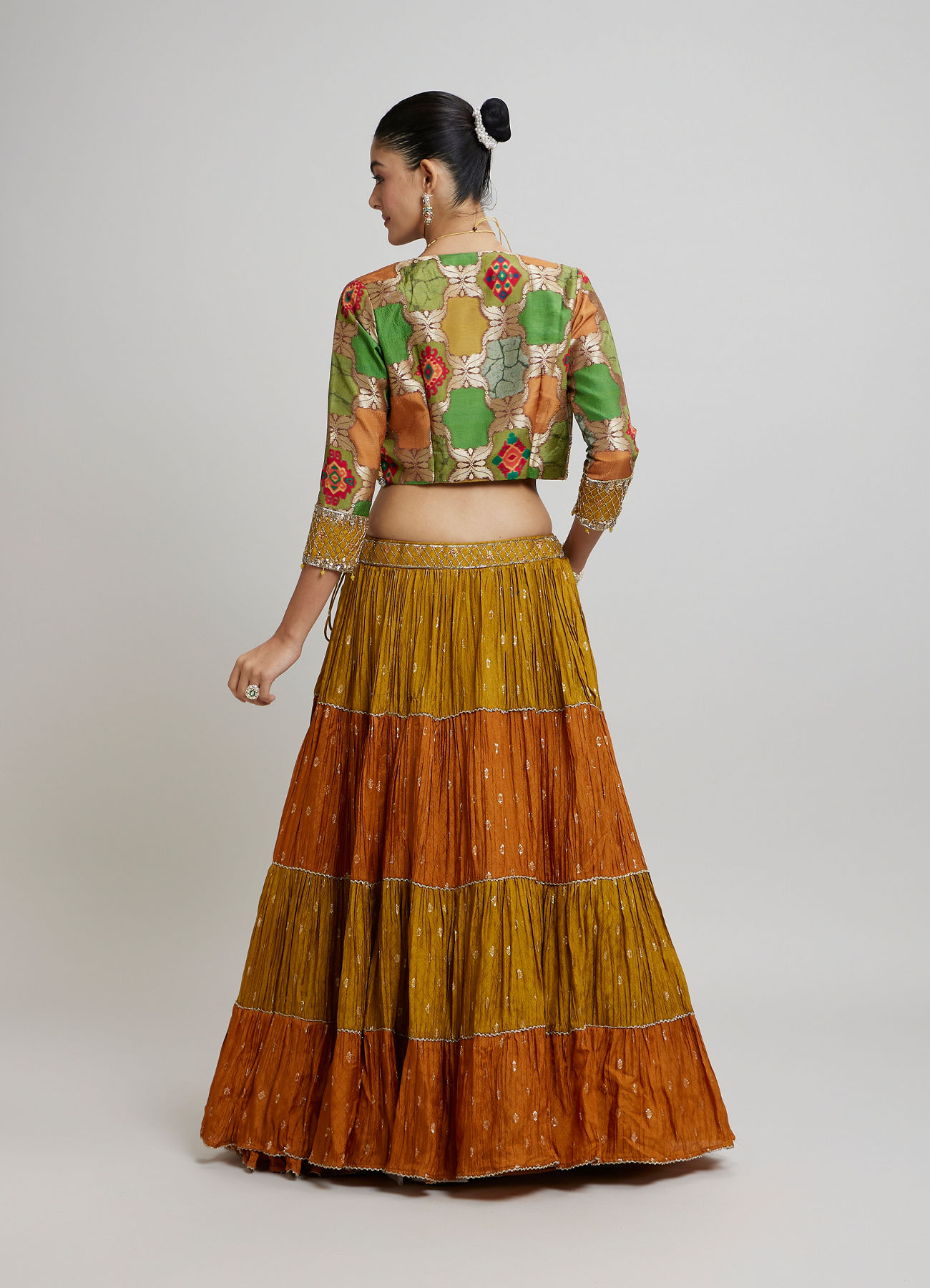 Twamev Women Emerald elegance Lehenga