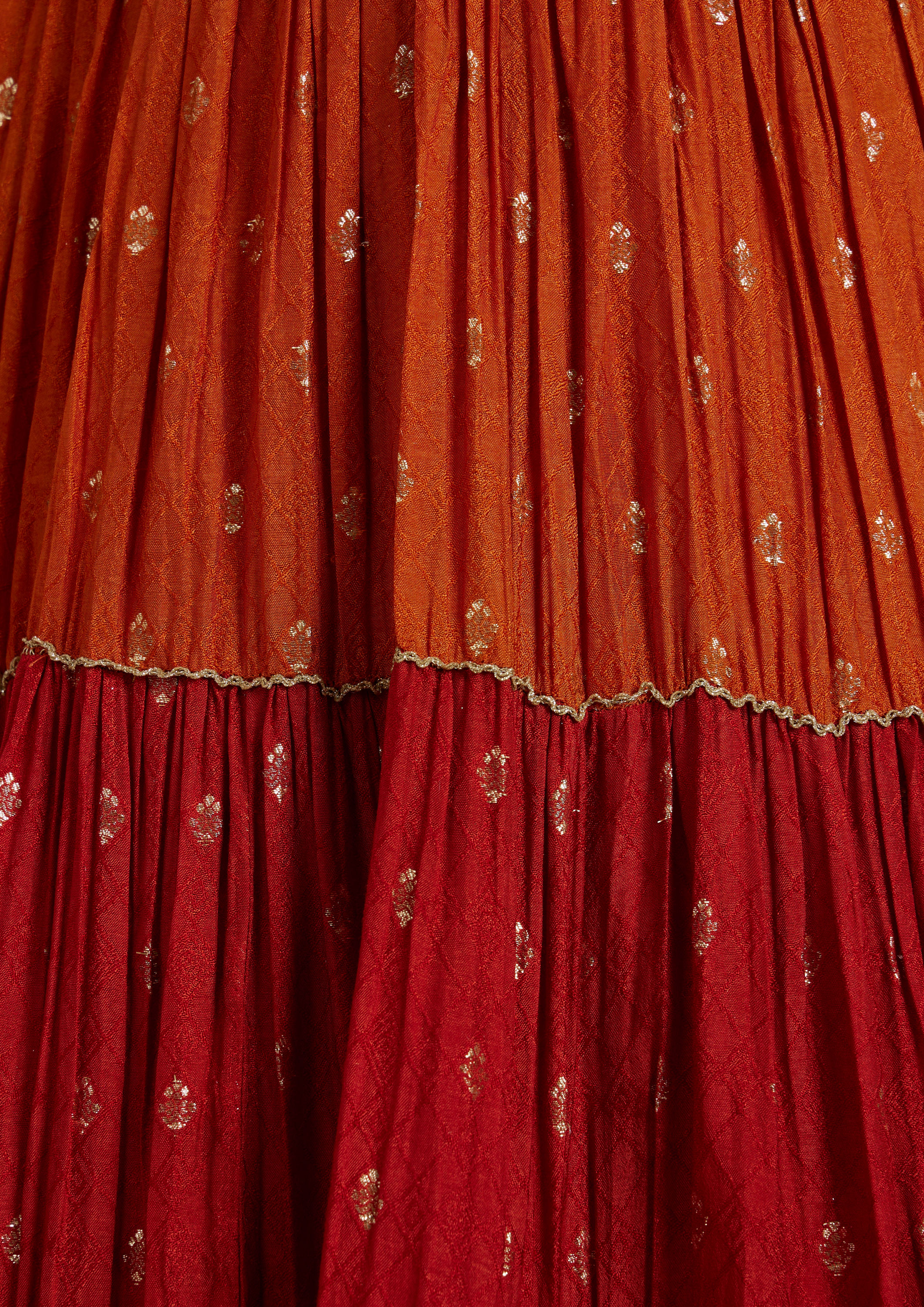 Twamev Women Twirl Worthy Orange Lehenga Set