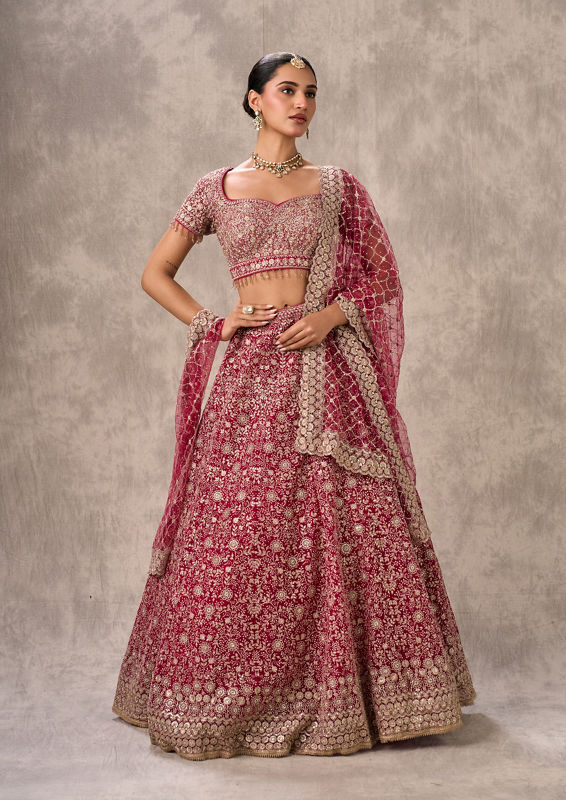 Twamev Women Pink Radiance Net Lehenga