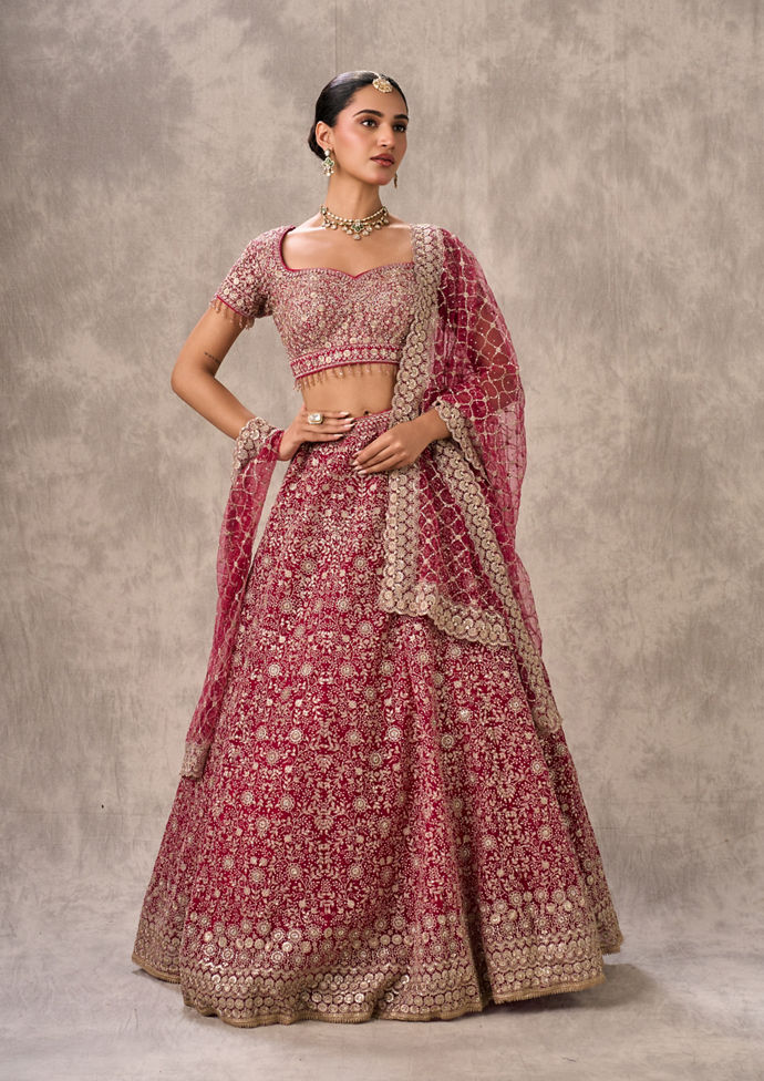 Twamev Women Pink Radiance Net Lehenga
