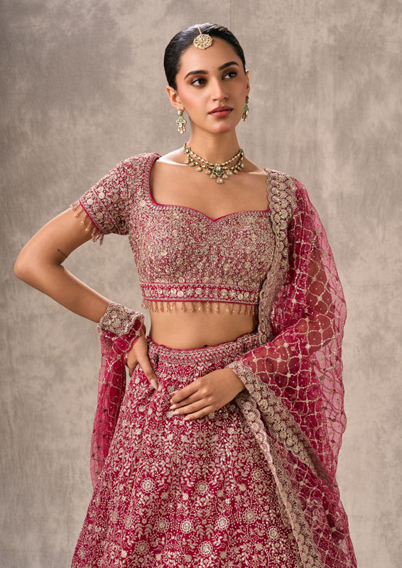 Twamev Women Pink Radiance Net Lehenga