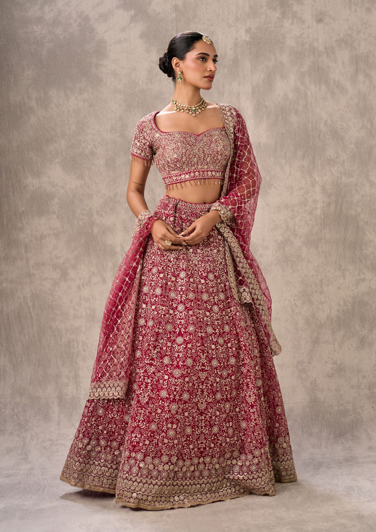Twamev Women Pink Radiance Net Lehenga