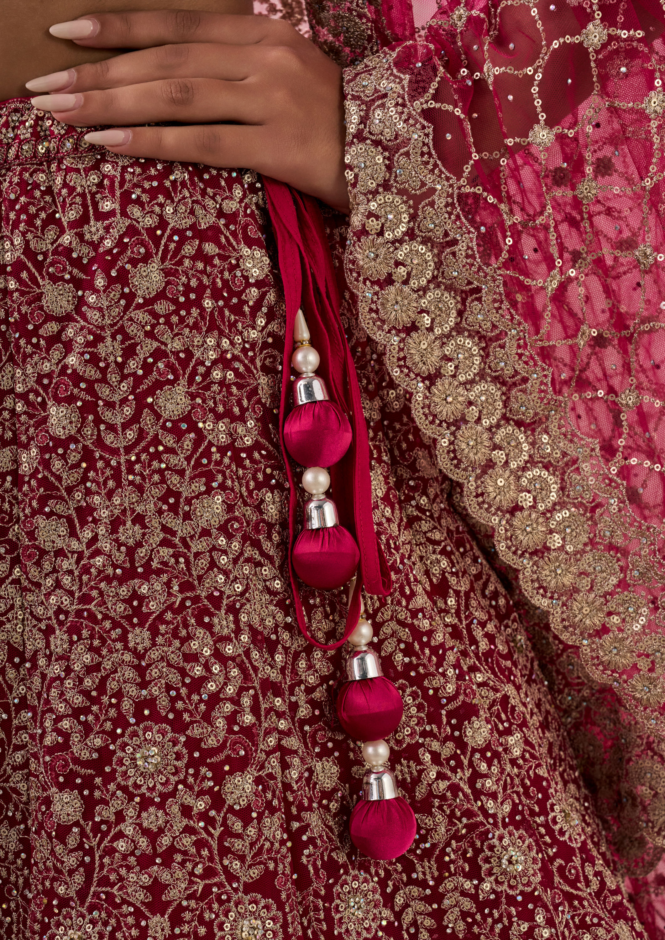 Twamev Women Pink Radiance Net Lehenga