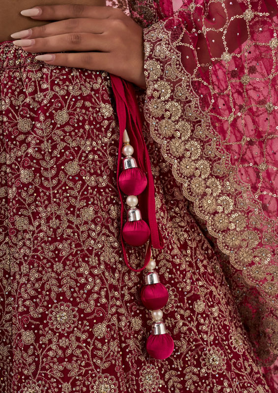 Twamev Women Pink Radiance Net Lehenga