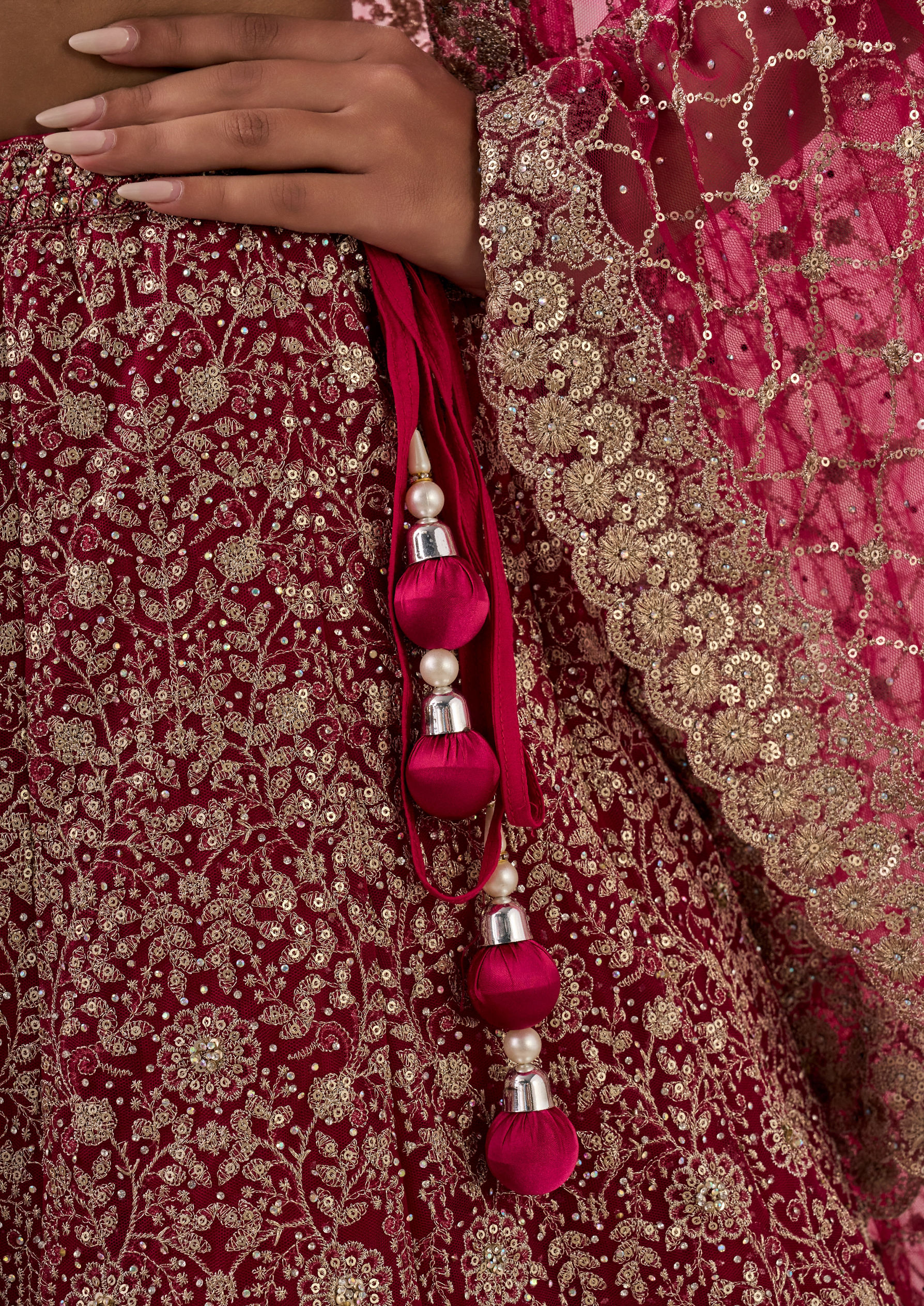 Twamev Women Pink Radiance Net Lehenga