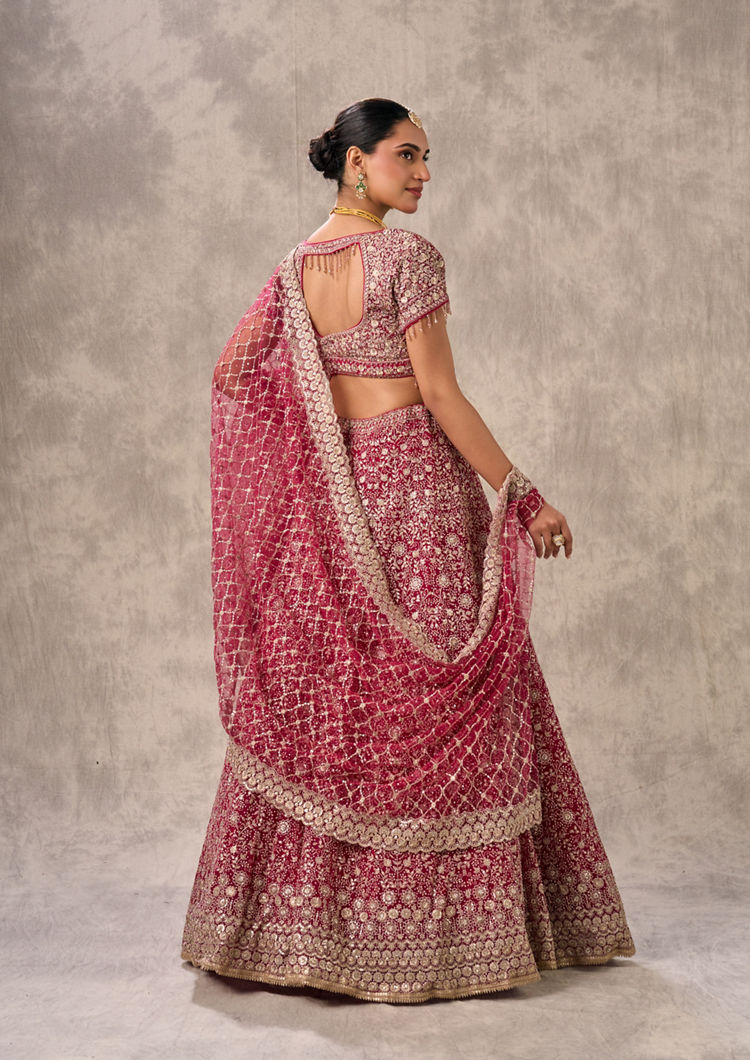 Twamev Women Pink Radiance Net Lehenga
