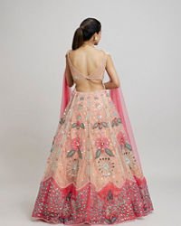 Twamev Women Dreamy Pink Net Lehenga
