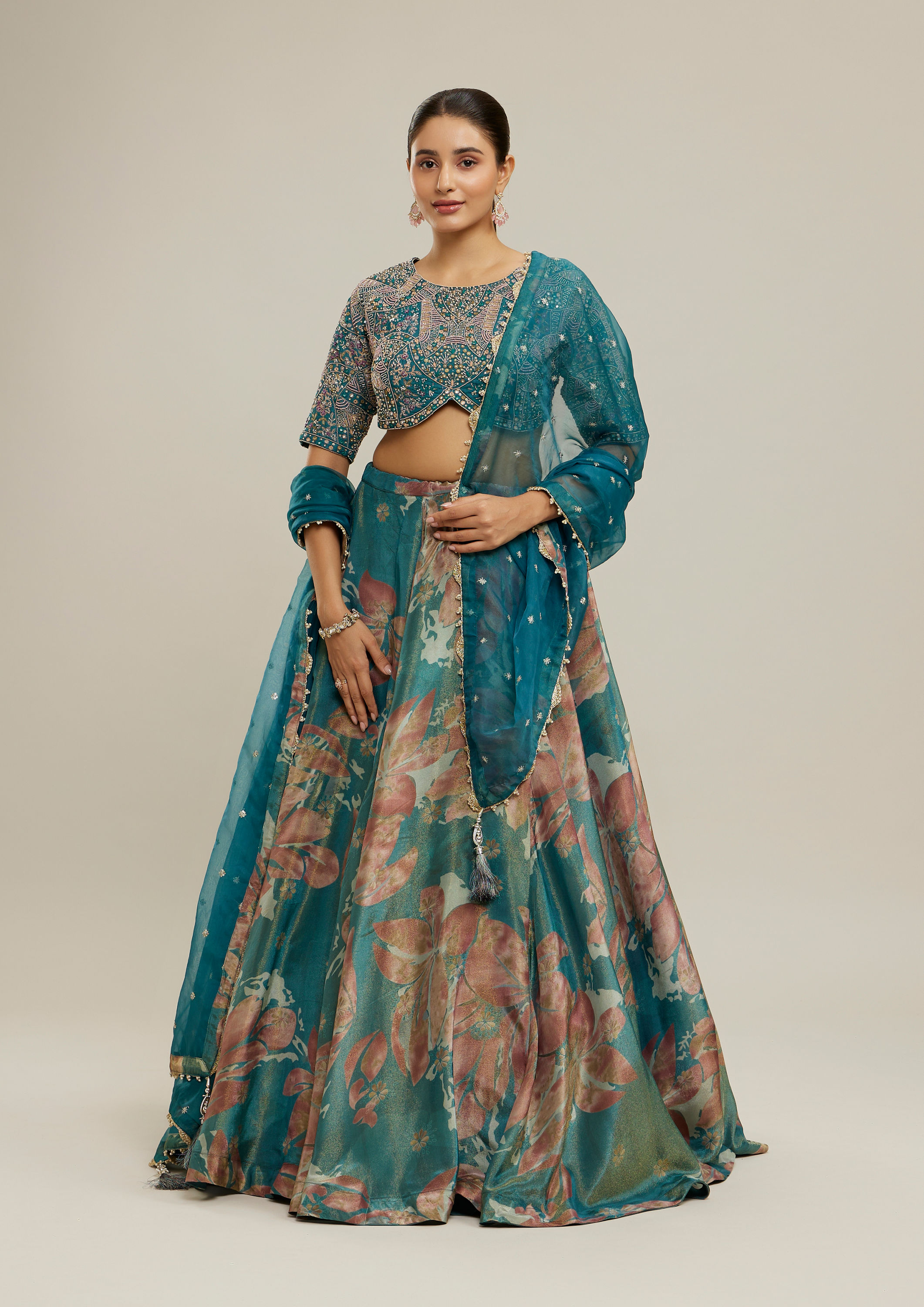 Twamev Women Twilight Blue Elegance Lehenga