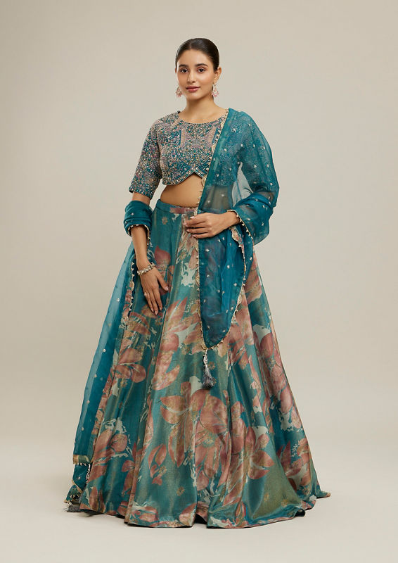 Twamev Women Twilight Blue Elegance Lehenga