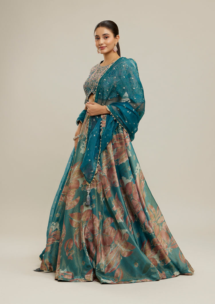 Twamev Women Twilight Blue Elegance Lehenga