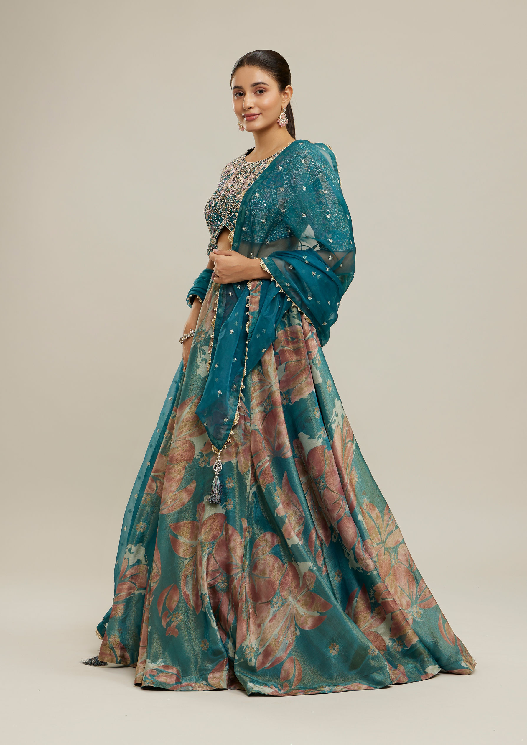 Twamev Women Twilight Blue Elegance Lehenga