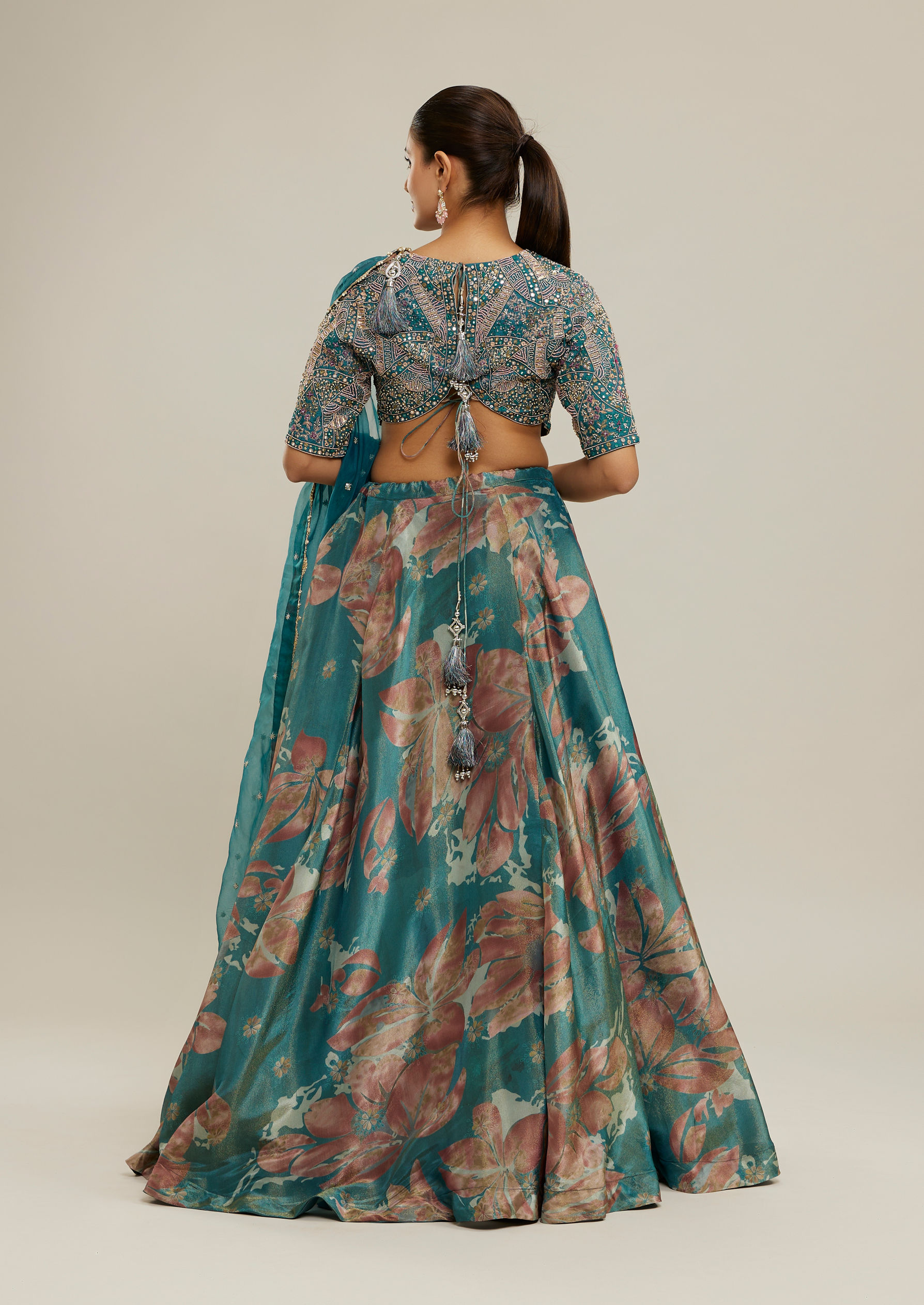 Twamev Women Twilight Blue Elegance Lehenga