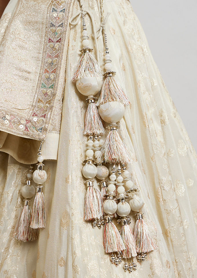 Twamev Women Beige Elegance Twirl Lehenga