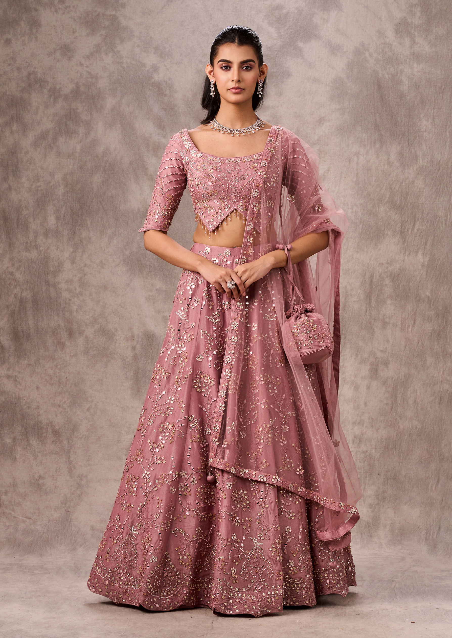 Twamev Women Majestic Purple Lehenga Ensemble