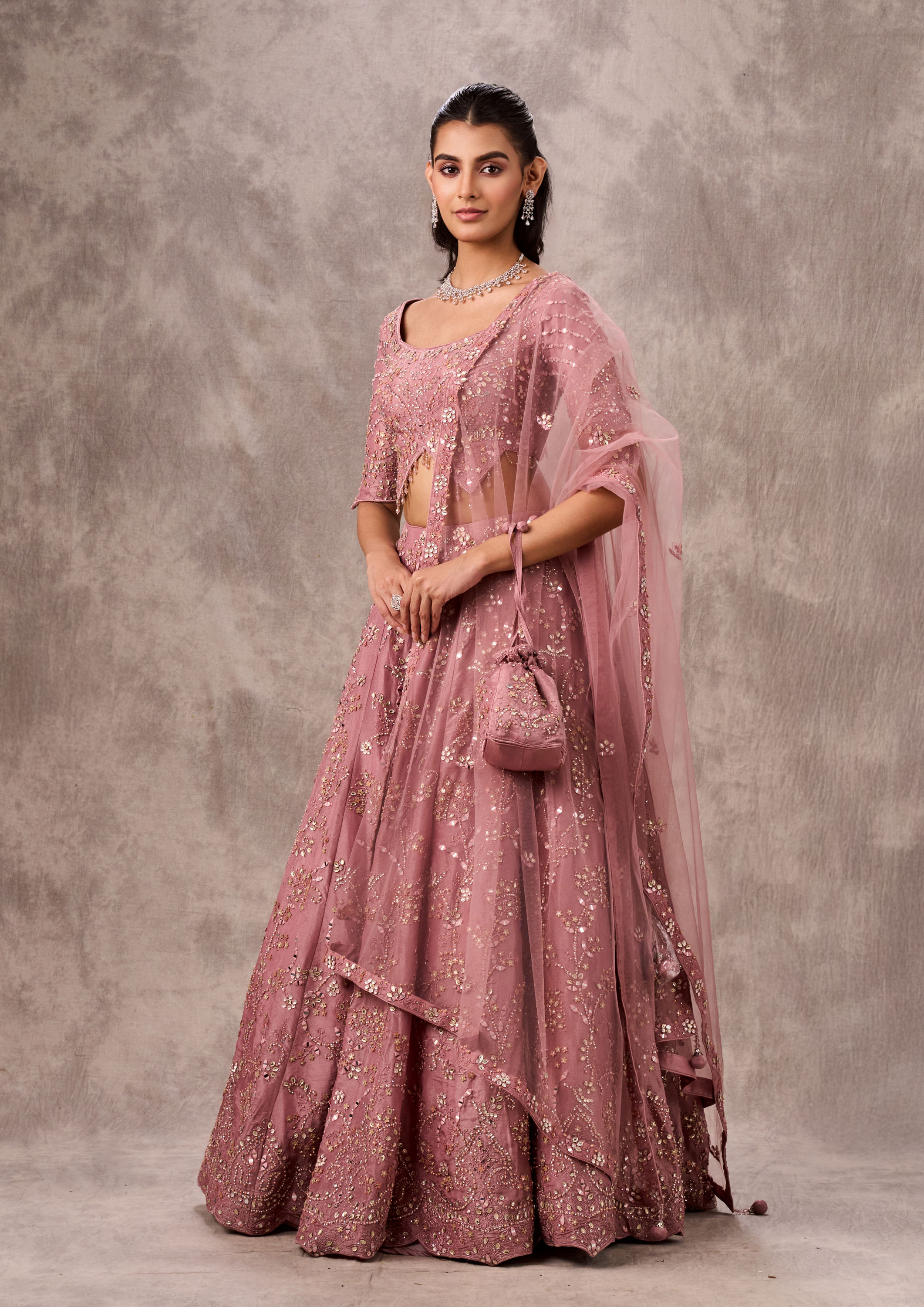 Twamev Women Majestic Purple Lehenga Ensemble