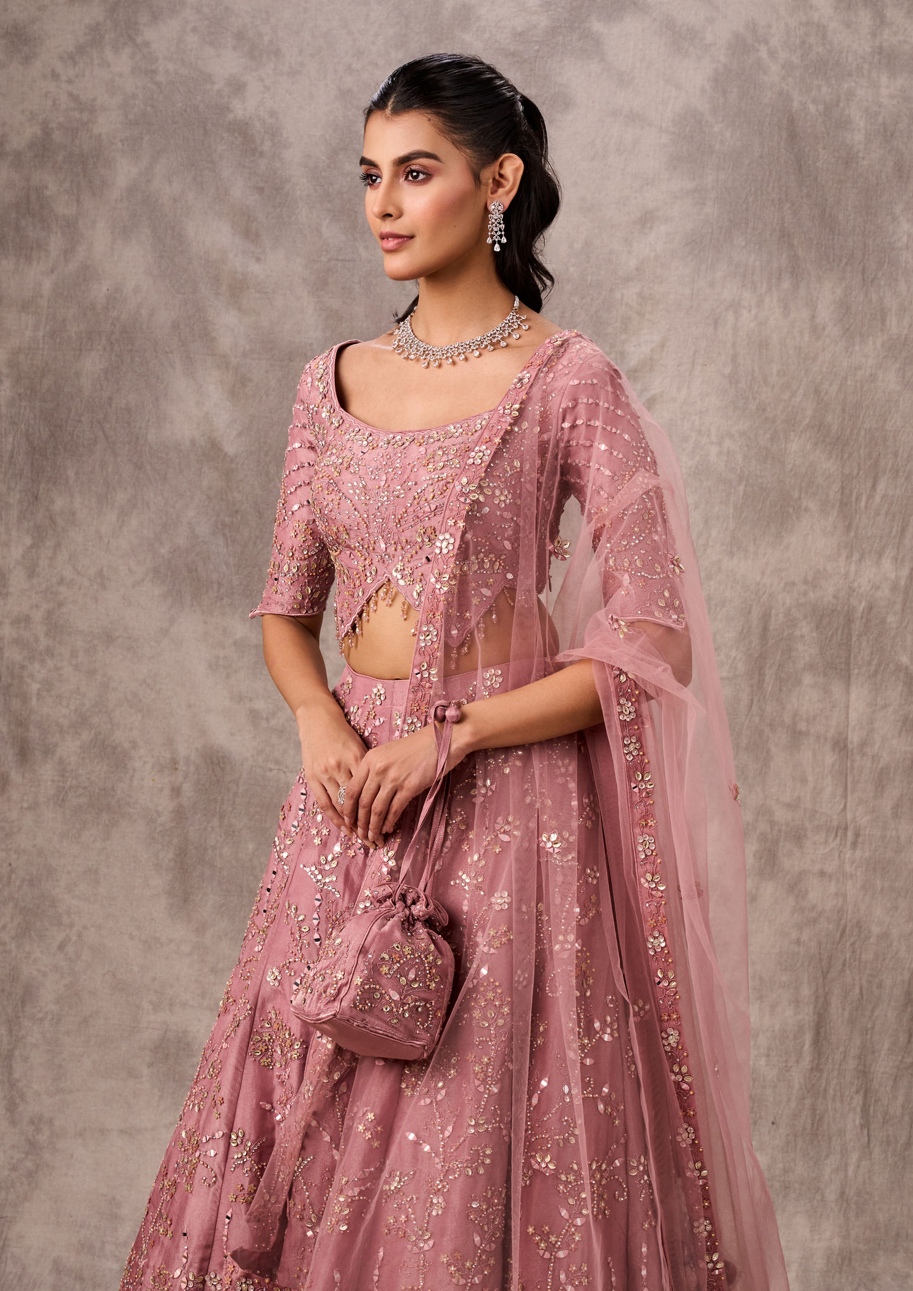 Twamev Women Majestic Purple Lehenga Ensemble