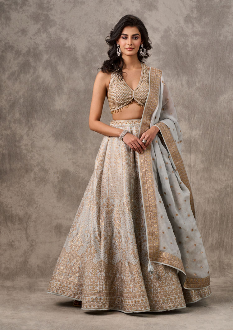 Twamev Women Grey Grandeur Lehenga