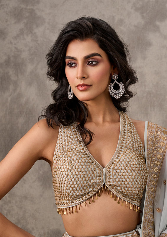 Twamev Women Grey Grandeur Lehenga