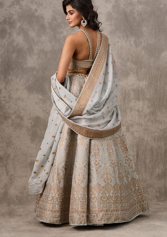 Twamev Women Grey Grandeur Lehenga