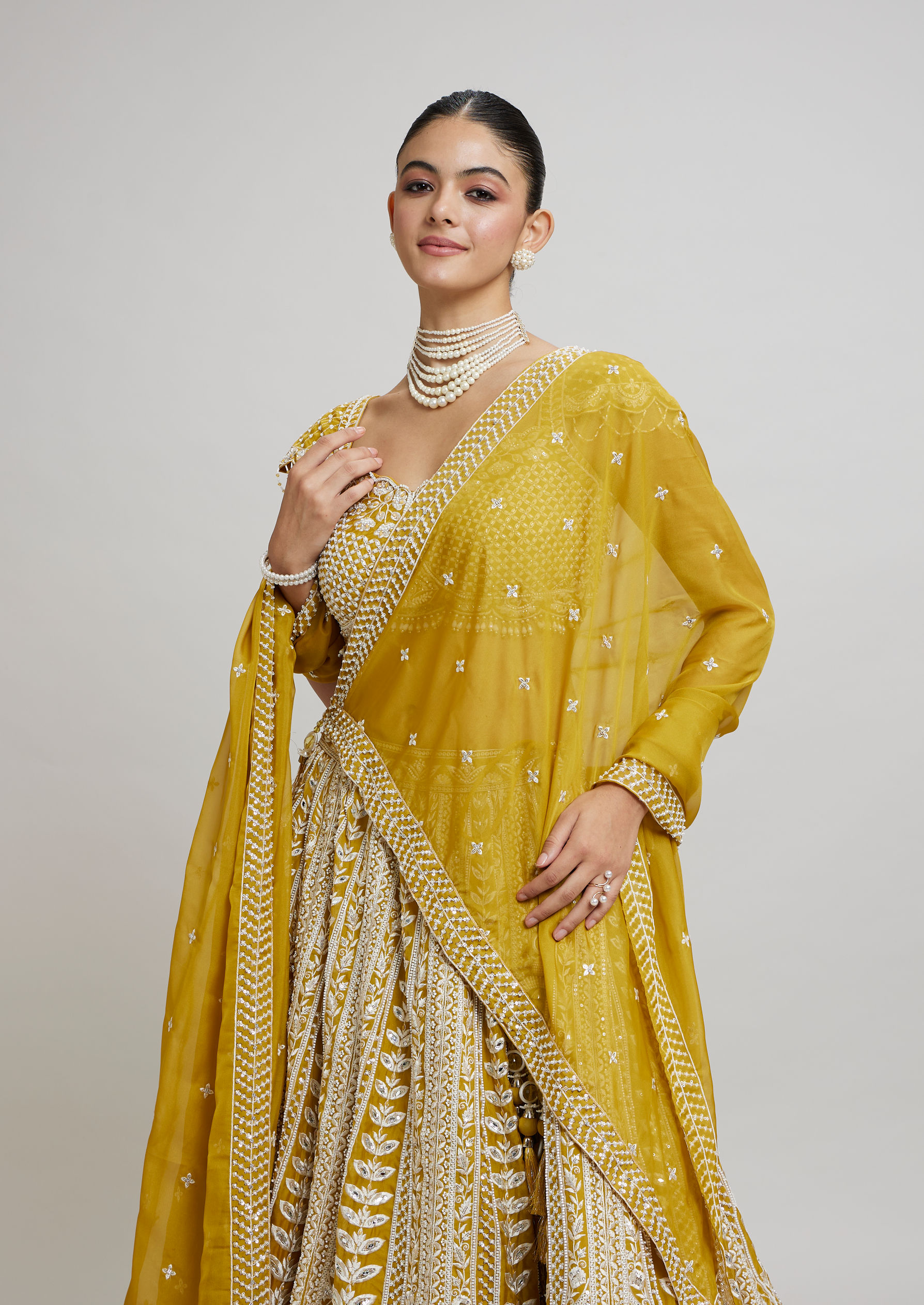 Twamev Women Twirling Sunshine Yellow Lehenga