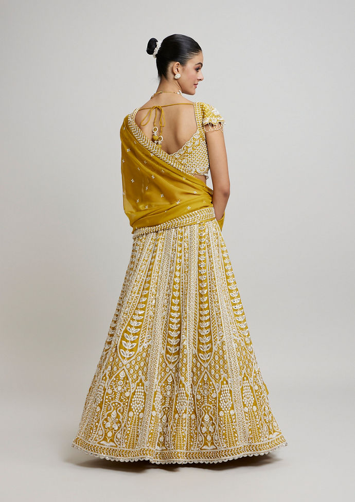 Twamev Women Twirling Sunshine Yellow Lehenga