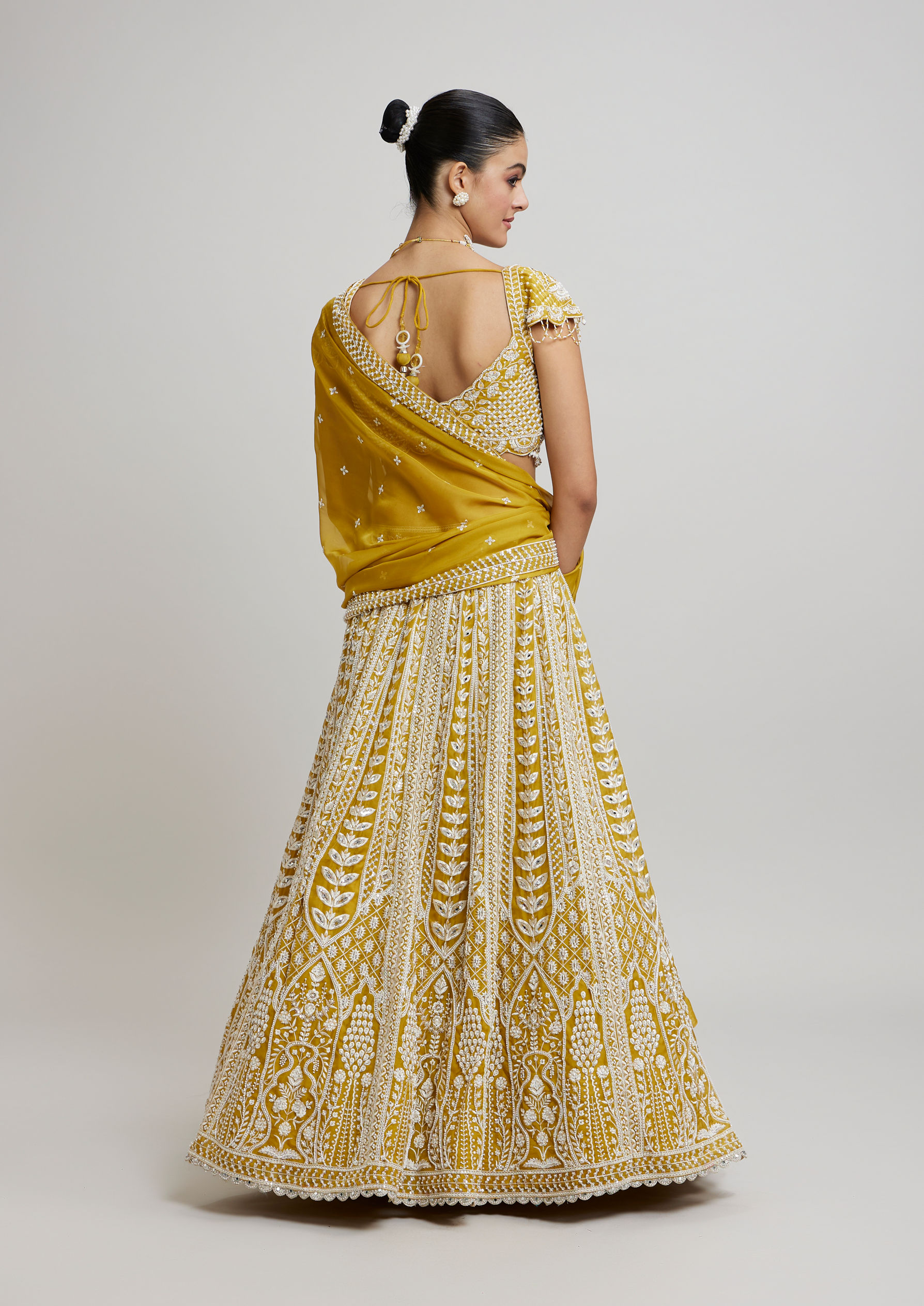 Twamev Women Twirling Sunshine Yellow Lehenga