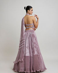 Twamev Women Dusty Pink Festive Lehenga