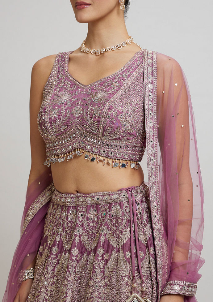 Twamev Women Purple Elegance Lehenga