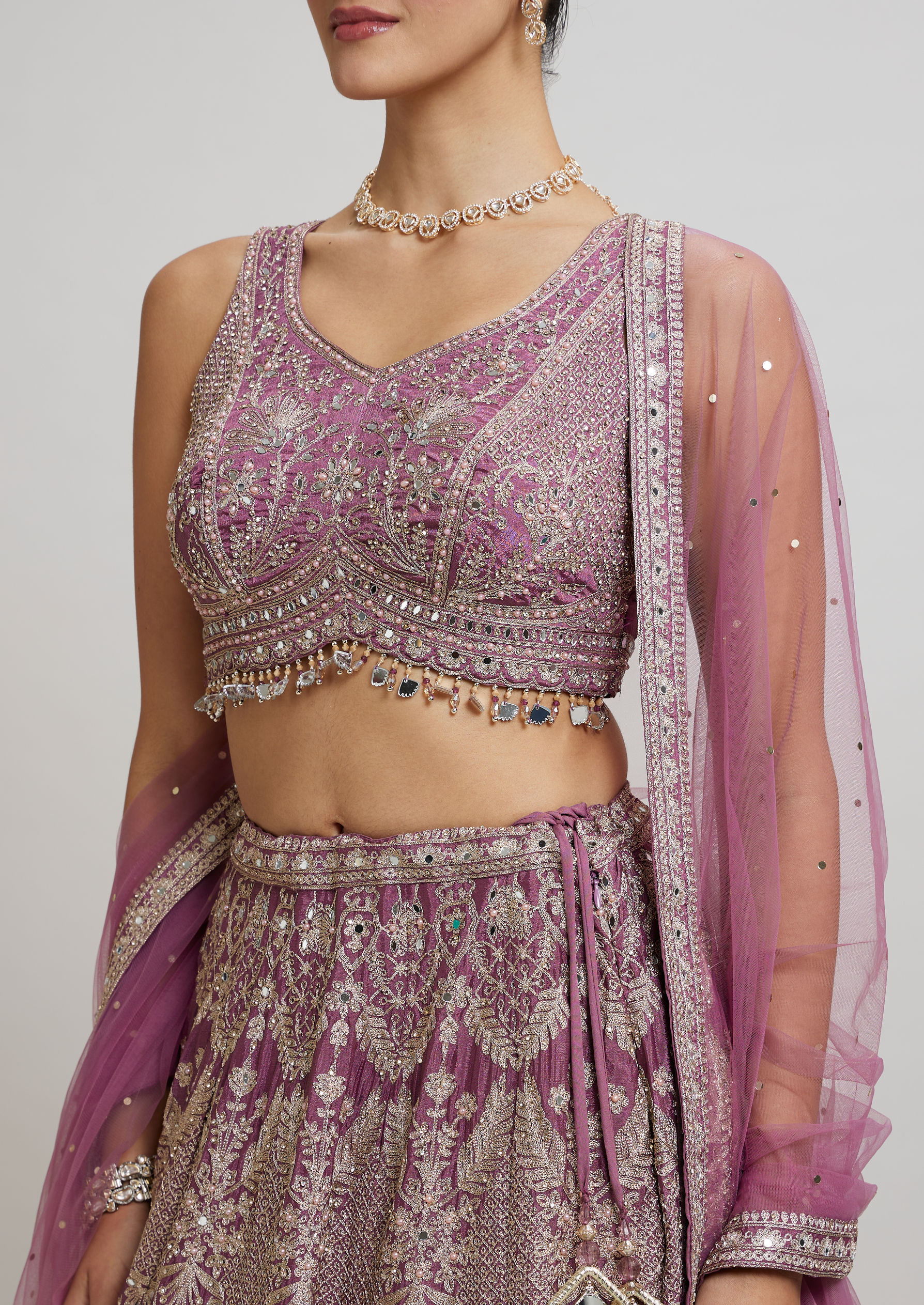 Twamev Women Purple Elegance Lehenga