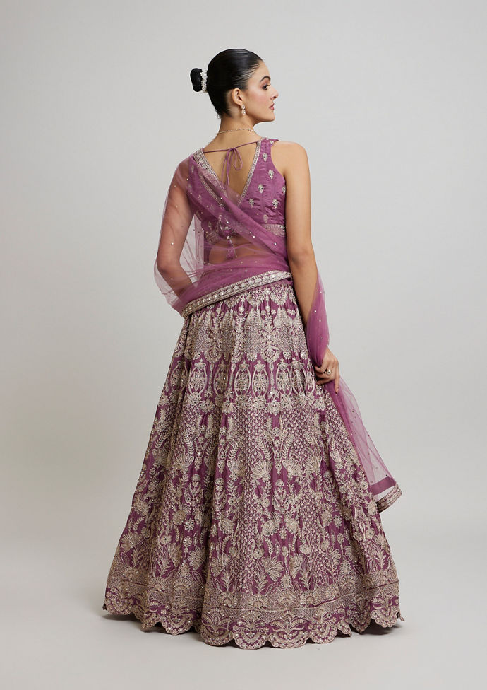 Twamev Women Purple Elegance Lehenga