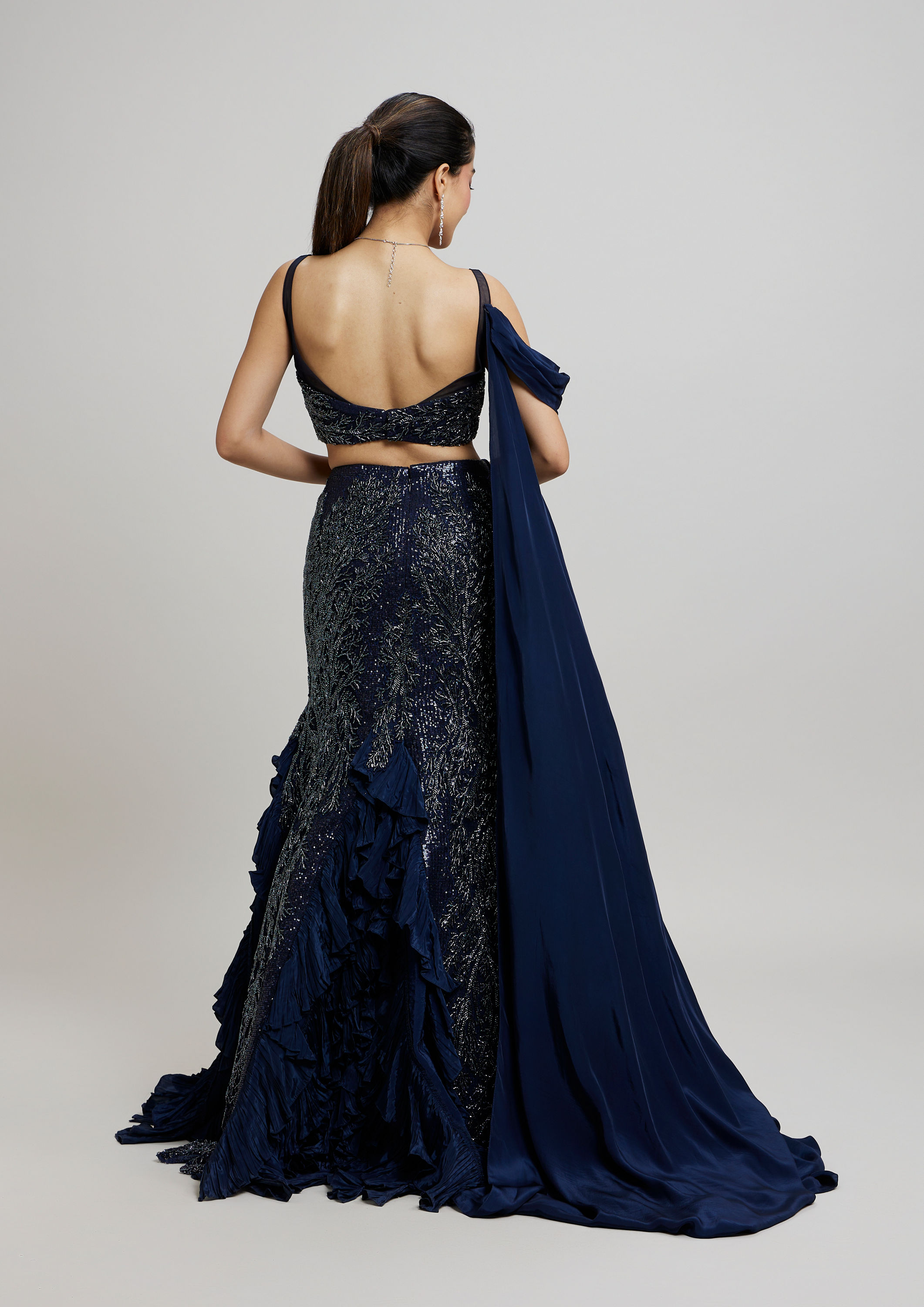 Twamev Women Indigo Blue Enchanting Lehenga