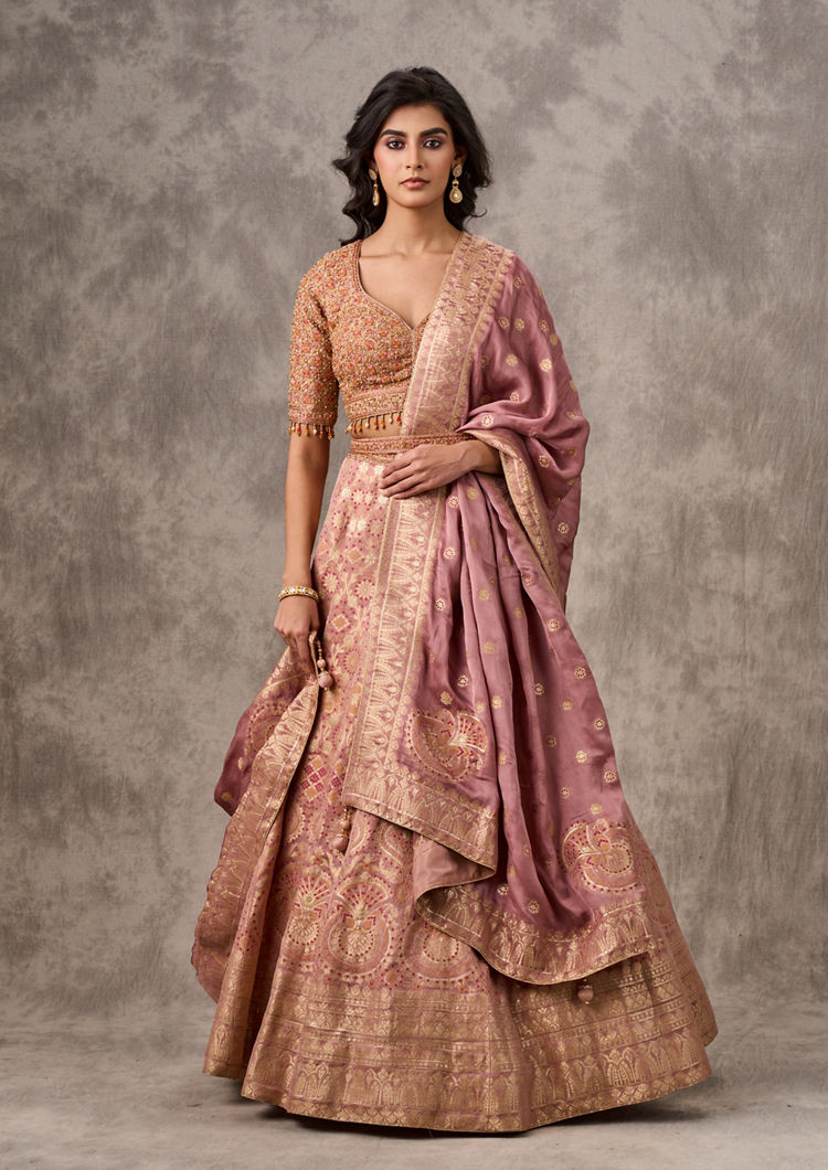 Twamev Women Pink Elegance Ensemble Lehenga
