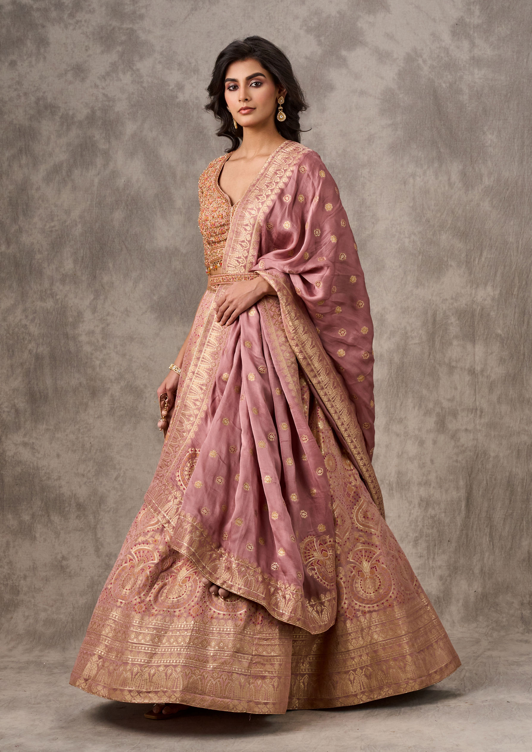 Twamev Women Pink Elegance Ensemble Lehenga