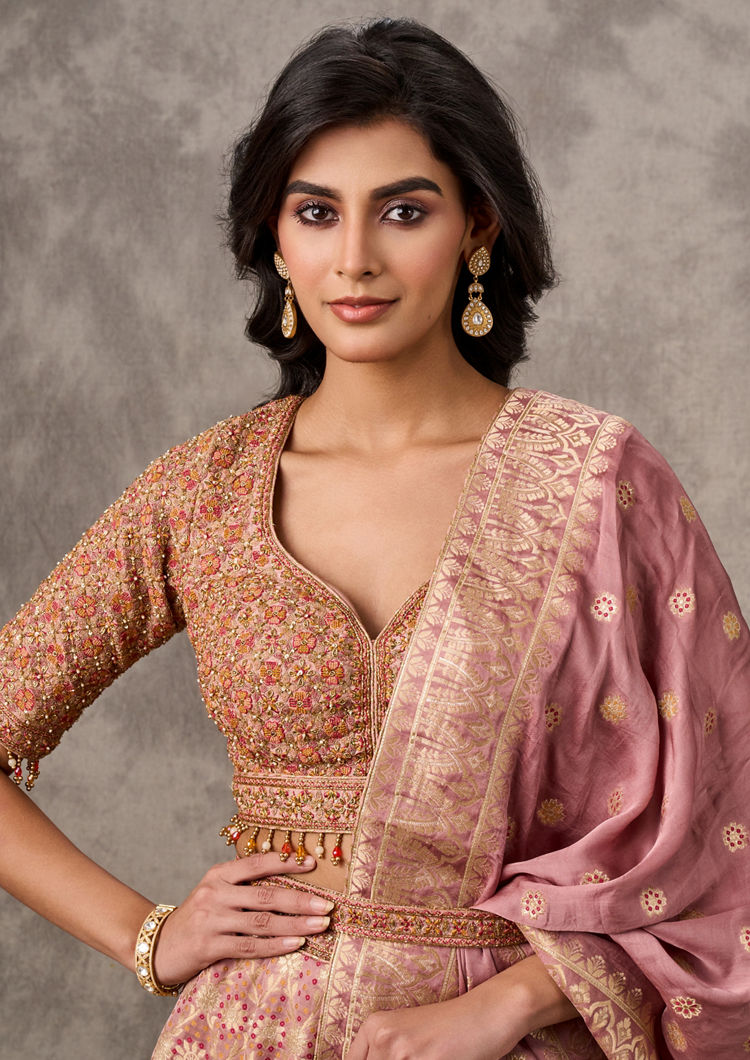 Twamev Women Pink Elegance Ensemble Lehenga